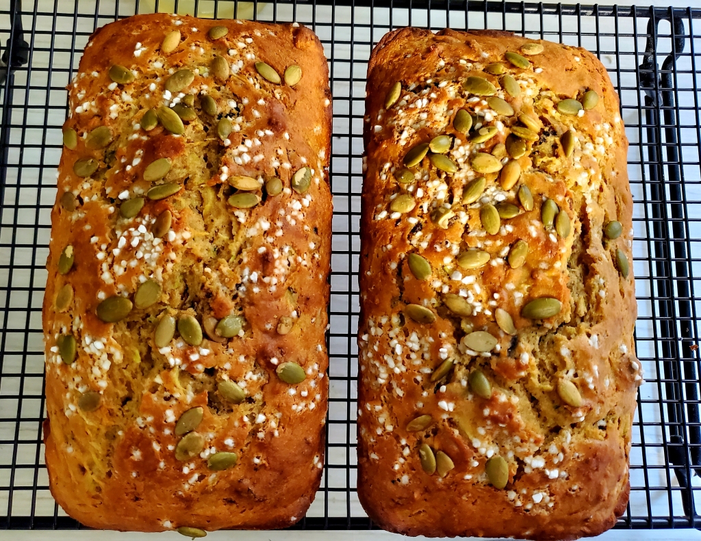 Two loaves of zucchini bread